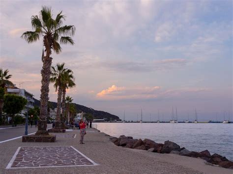 Premium Photo | Beautiful sunset on the embankment of the resort town ...