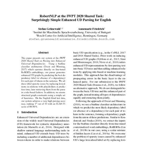 RobertNLP at the IWPT 2020 Shared Task: Surprisingly Simple Enhanced UD Parsing for English ...