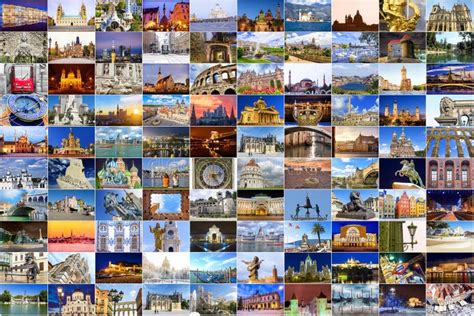 Collage of Major Europe Attractions. Editorial Image - Image of lisbon ...