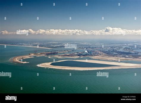 The Netherlands, Rotterdam, Port expansion by claiming land from the sea. Project called ...