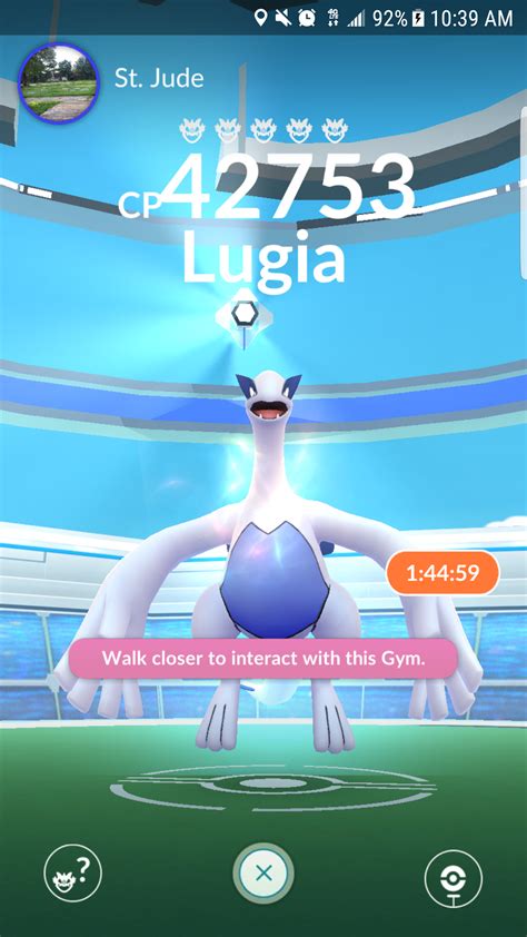 Lugia Raid battle 5 stars. : r/PokemonGoNewJersey