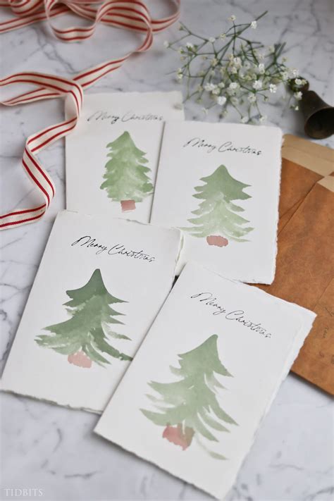 Easy DIY Watercolor Christmas Cards - No Skills Required! - Tidbits