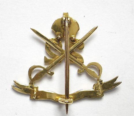 Regimental Brooches | 22nd Sam Brownes Cavalry gold Indian Army regimental brooch