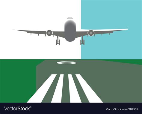 Landing airplane Royalty Free Vector Image - VectorStock