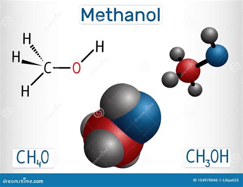 Methanol, Methyl Alcohol, Molecule. Sugar Substitute and E951 Ilustración del Vector ...