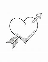 Heart Arrow Coloring Pages sketch template