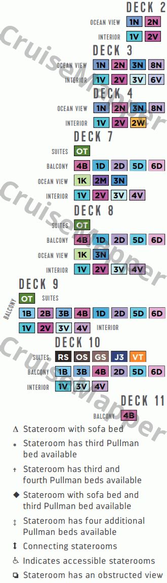 Serenade Of The Seas deck 8 plan | CruiseMapper