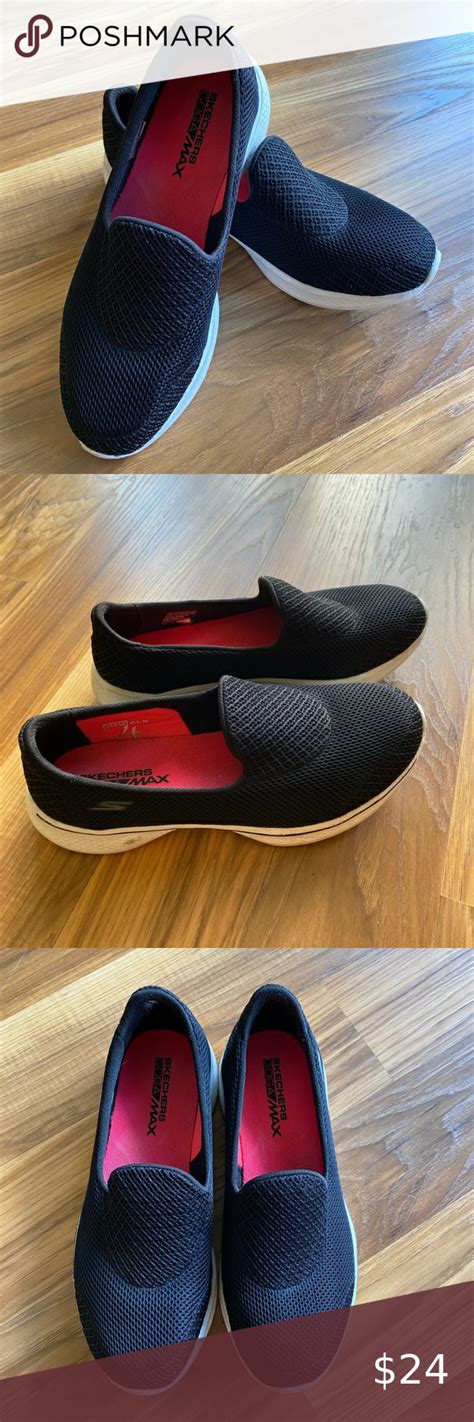 Skechers GOGA Max Go Walk 5 Gen Black | Black skechers, Slip on shoes, Skechers