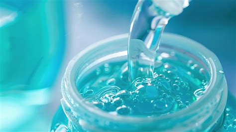 Mouthwash Liquid Flowing Into A Cap Background, Blue, Man, Mouthwash Background Image And ...