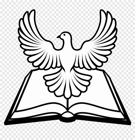 Book and dove illustration, Bible Doves as symbols Religious text Christian cross, holy ...