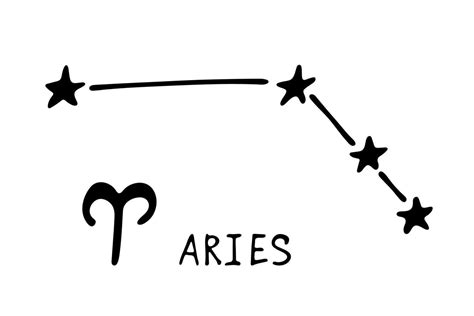 Hand drawn aries zodiac sign Esoteric symbol doodle Astrology clipart ...