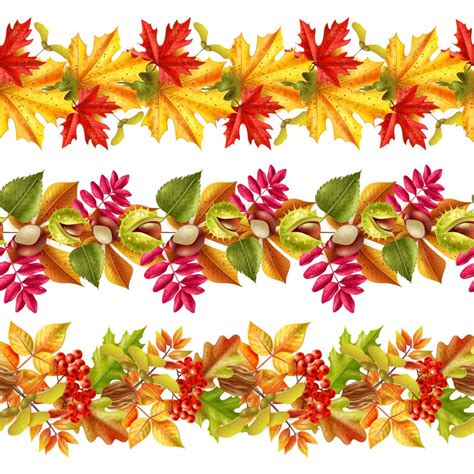 Autumn Leaves Seamless Border 476706 Vector Art at Vecteezy