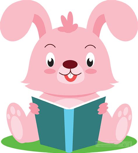 Rabbit Reading Book Cartoon Clipart Vector Friendlyst - vrogue.co