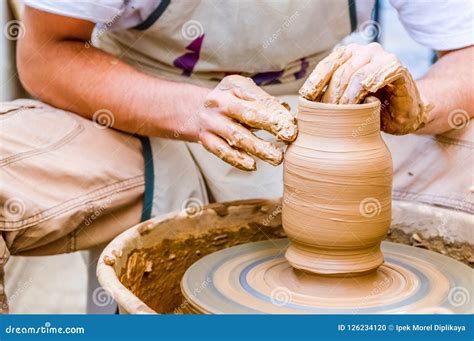 Pottery Artist Making Clay Pot in a Workshop Stock Photo - Image of passion, adult: 126234120