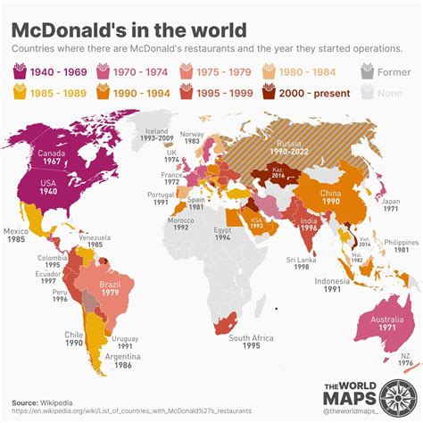 Countries where there are McDonald’s restaurants... - Maps on the Web