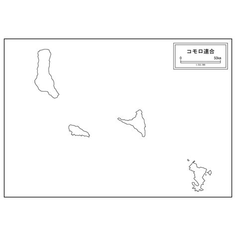 Map of Comoros - Blank map speciality shop in Japan