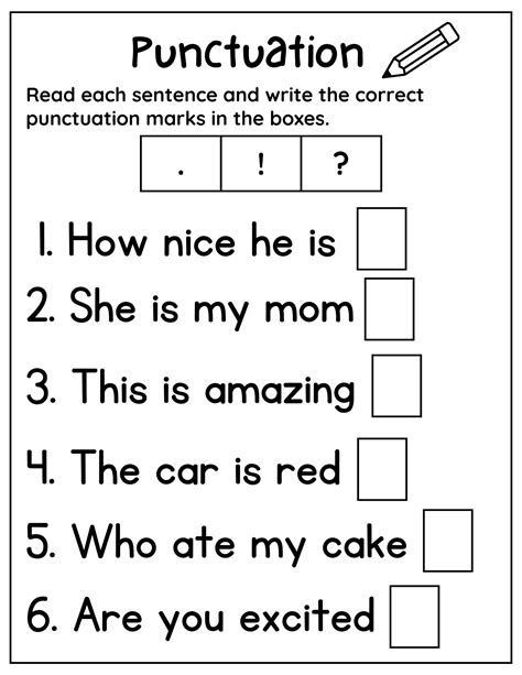 Punctuation Marks Worksheet For Grade Or Exclamation Mark, 46% OFF