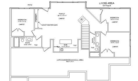 RANCH HOMEPLANS WALK OUT BASEMENT | 1000 House Plans | Basement floor plans, Home design floor ...