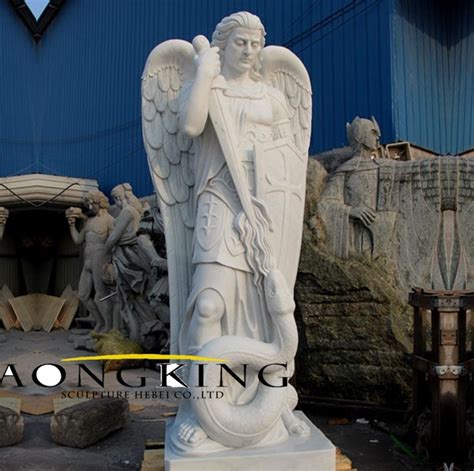 saint michael statue marble - sculpture angel saint michael statue marble