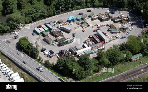 aerial view of Redbridge Household Waste Recycling Centre near Oxford ...