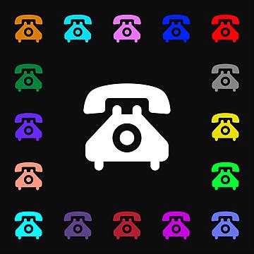 Colorful Retro Telephone Icons For Website 12 Number Waiting Aged Vector, Number, Waiting, Aged ...