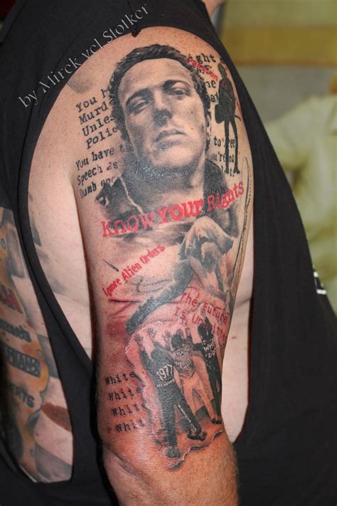 Joe Strummer (The Clash ) tattoo portrait by Mirek vel Stotker, tatuaje ...