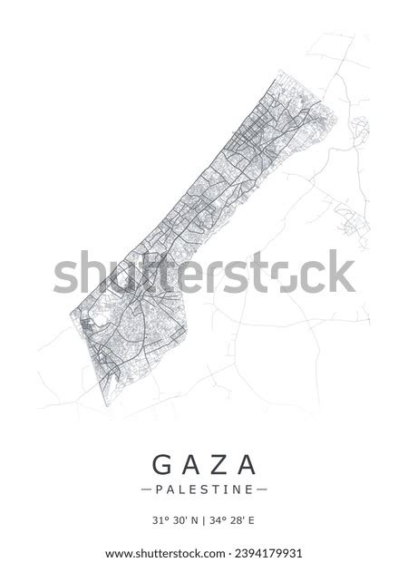 Gaza Strip Vector Map Detailed Map Stock Vector (Royalty Free ...
