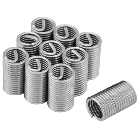 10pcs 304 Stainless Steel M8x1.25x3D Threaded Inserts Wire Screw Sleeve Inserts Thread Repairing ...