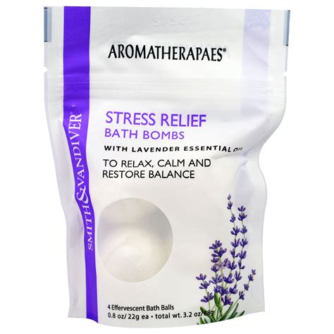 Smith & Vandiver, Stress Relief Bath Bombs with Lavender Essential, 4 ...