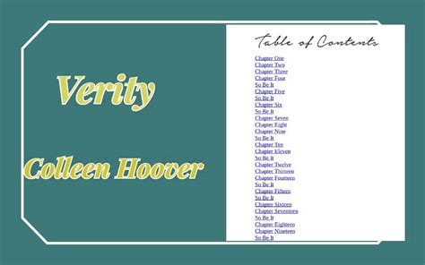 The Verity Book - Colleen Hoover [General Info, Summary, Review and More]