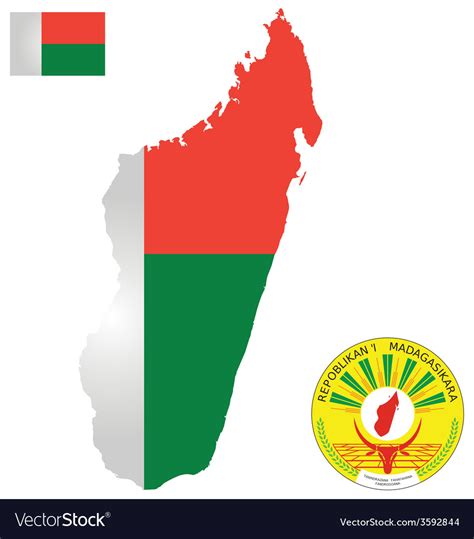 Republic madagascar flag Royalty Free Vector Image