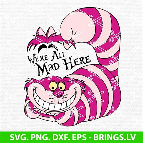 Cheshire Cat SVG - Alice in Wonderland SVG - PNG - Cut Files