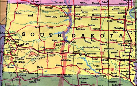 Highways map of South Dakota state | South Dakota state | USA | Maps of ...