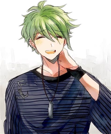 Pin by Roxas on A | Anime green hair, Green hair, Cute anime boy