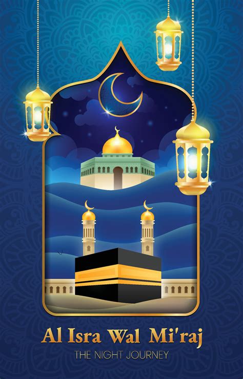 Al Isra Wal Miraj Greeting Poster 18757605 Vector Art at Vecteezy