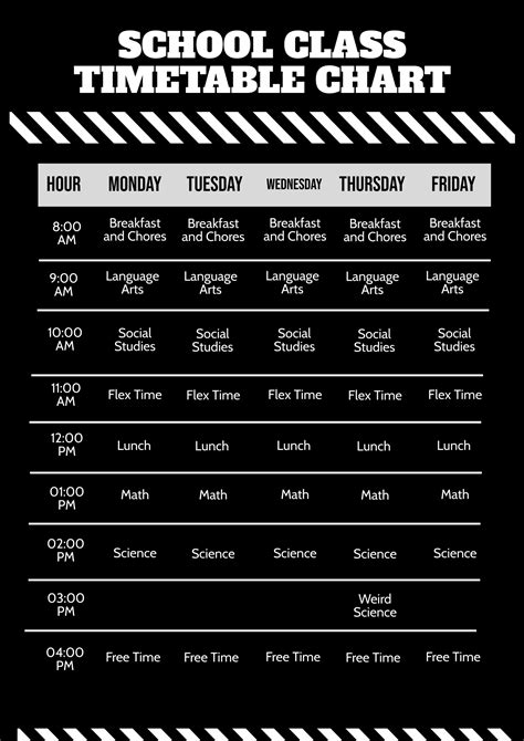 Time Schedule Chart Template