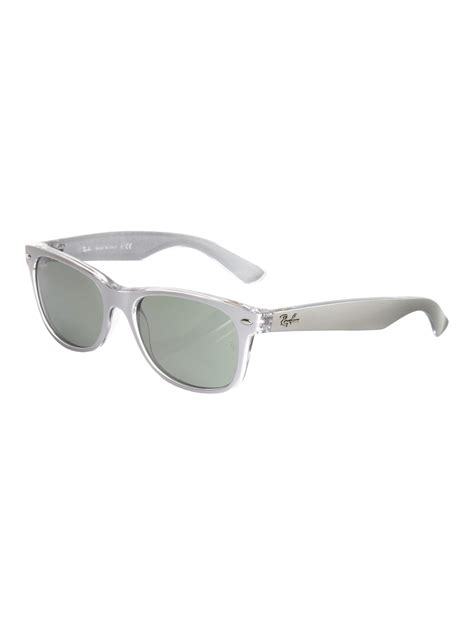 Ray-ban Clear Wayfarer Sunglasses in Silver | Lyst