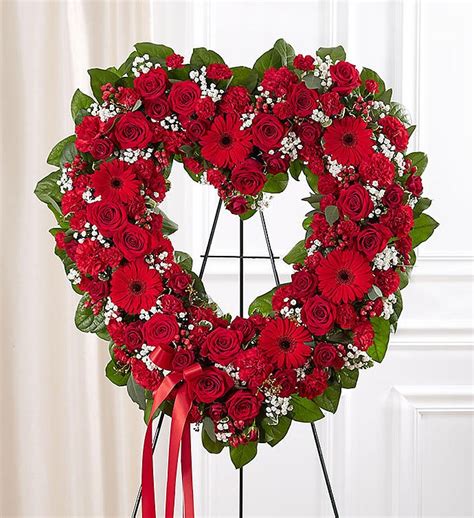 Always Remember™ Floral Heart Tribute- Red | 1800Flowers.com - 91246