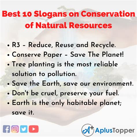 Best 10 Slogans on Conservation of Natural Resources | Unique and Catchy Best 10 Slogans on ...