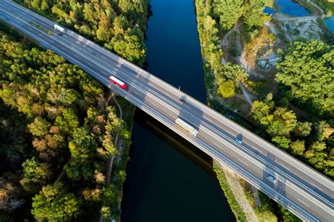 Highway Bridge Aerial View Stock Photo - Download Image Now - iStock