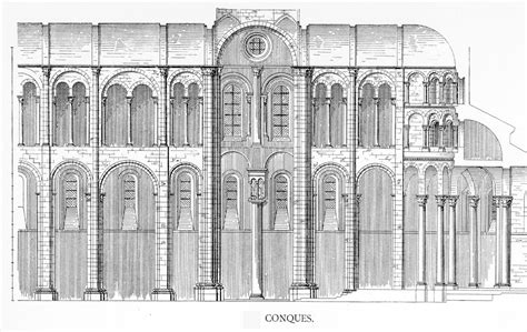 Abbey de St. Foy | Conques | Longitudinal Section
