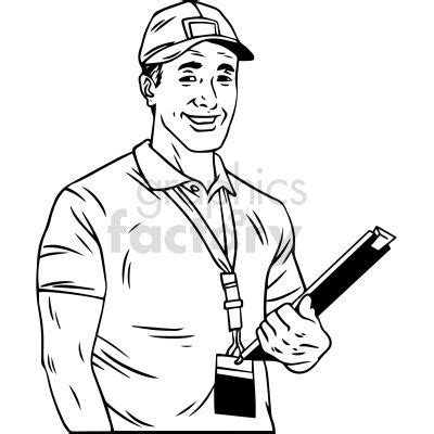 black and white coach vector clipart in 2023 | Clip art, Vector clipart, Black and white