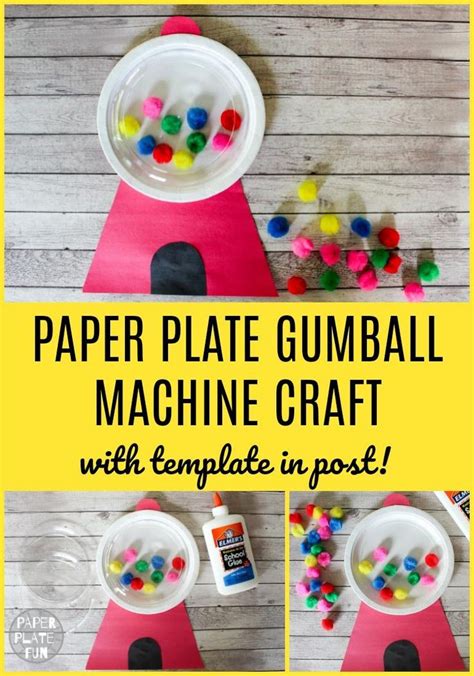 Paper Plate Gumball Machine Kids Craft - Paper Plate Fun | Paper plate ...