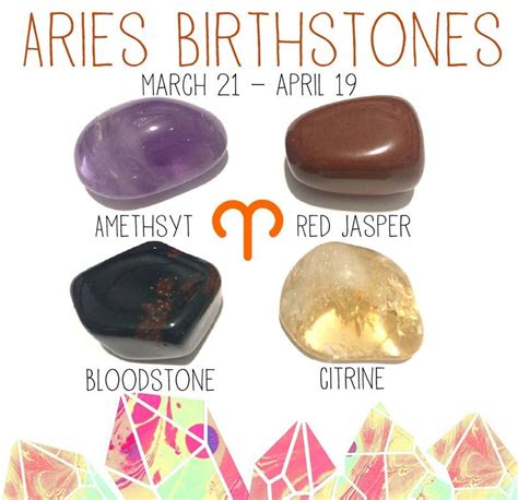 Aries Birthstone Gemstone Kit 21 March 19 April 4 Tumbled Stones With ...