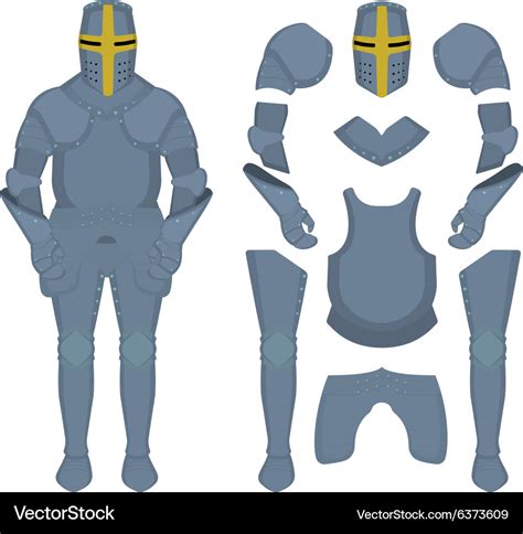 Medieval knight armor parts Royalty Free Vector Image