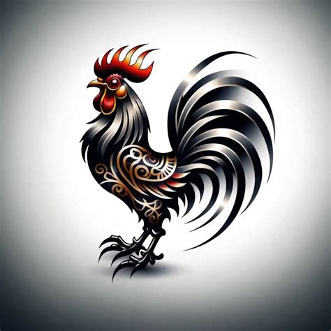 Chinese Zodiac Metal Rooster Tattoo Design | MUSE AI