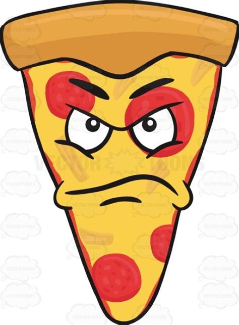 Upset And Angered Look On A Slice Of Pepperoni Pizza Emoji | Pizza slice drawing, Pizza art ...