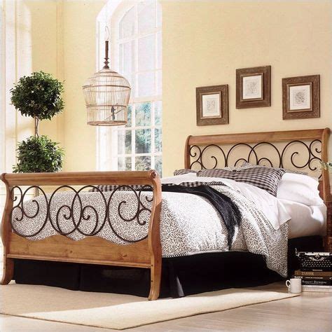 Wood Sleigh Bed Frame Queen - Hanaposy