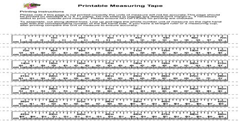 Printable Tape Measure Test