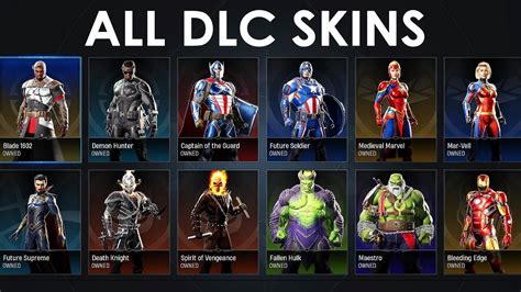 All DLC Skins (Legendary Edition + Season Pass) - Marvel's Midnight Suns - YouTube